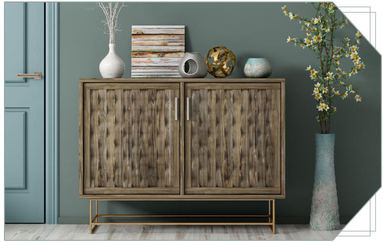 Wooden Hutch With Accents