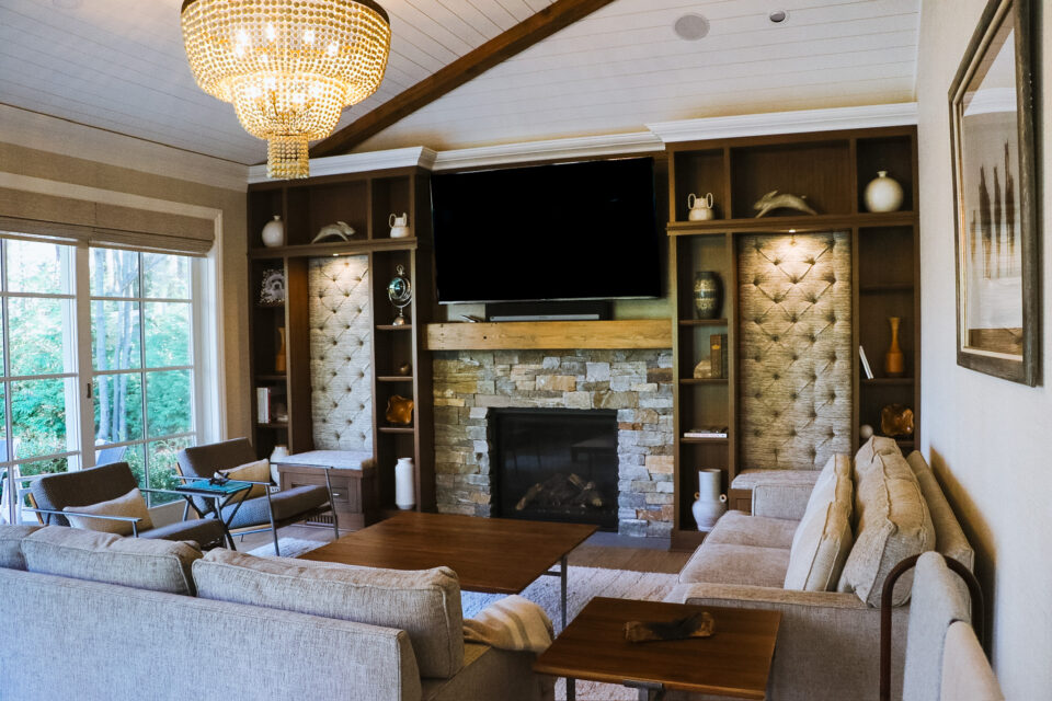 renovated living room with interior design implemented